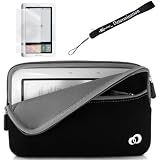 Kroo Nook Electronic Book Reader Slim Glove Sleeve Cover Case with extra pocket + Includes a 4-Inch eBigvalue Determination Hand Strap + Full set of Screen Guard Protector for your Nook