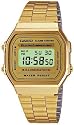 Casio Men's A168WG-9W Resin Quartz Watch with Gold Dial