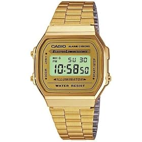 Casio Men's A168WG-9W Resin Quartz Watch with Gold Dial
