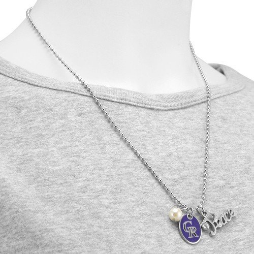 Touch by Alyssa Milano Colorado Rockies Peace & Pearl with Team Logo Pendant Necklace