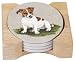 CounterArt Jack Russell Terrier Design Round Absorbent Coasters in Wooden Holder, Set of 4