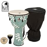 Toca TF2DM Freestyle II Mechanically Tuned Djembe with 14 inch head, Ivy finish and carrying bag. Also includes Toca Shaker (#TDS-DPS)