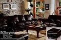 2 pc Sofa and love seat set in dark brown leather