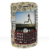 Premium Luxurious Designer Hard Diamond Crystal Snap-on Case for Blackberry Curve 8330 Case - Diamond Black Silver Zebra Giraffe - Mix Safari
