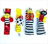 Lamaze Garden Bug Wrist Rattle / Foot Finder Set of 4 (2 wrist 2 footies)