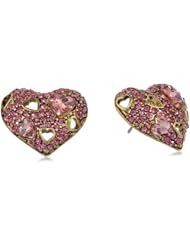 Betsey Johnson "Iconic Pinkalicious" Heart Stud Earrings