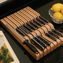 Solid Birch Wood Knife Storage Block