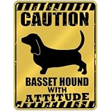 New  Caution : Basset Hound With Attitude  Parking Sign Dog