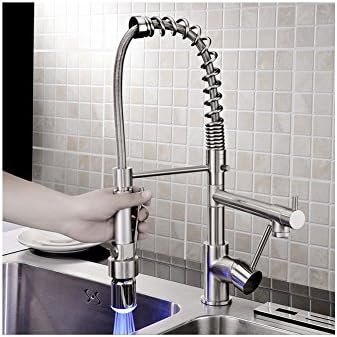 Kairong Two Spouts Stainless Steel Kitchen Sink Faucet Pull Out Sprayer