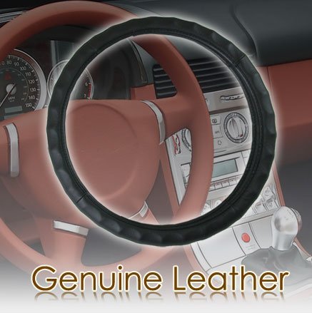 Best Price Premium Grade Genuine Leather Steering Wheel Cover Contour Design Soft and Comfortable