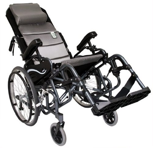 Karman Healthcare VIP515-16 Foldable Tilt in Space, Diamond Black, 20 Inches Rear Wheels and 16 Inches Seat Width