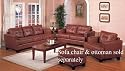 2pc Sofa & Loveseat Set with Wooden Legs Contemporary Brown Leather
