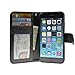 iPhone 6/6s Case,NAVOR[Stand Feature][Removable Strap][4 Card Slots][Clear ID Window][Money Pocket] Synthetic Leather 4.7 inch iPhone 6/6s Wallet Case Navor(Black)