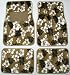 - 	 Tan Beige Hawaiian Hibiscus Carpet Front & Rear Car Truck Floor Mats