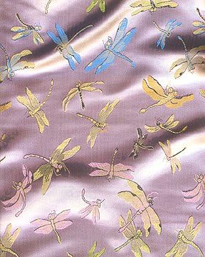 45" Chinese Brocade Fabric, Dragonfly Pink - by the yard