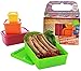 Laptop Lunches Bento-Ware Garden Buddies Lunchbox Containers with Leak-proof Lids, Lime/Yellow/Orange/Magenta - Set of 4