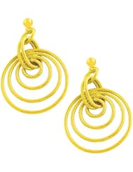 14 Karat Yellow Gold Twisted Graduated Loops Dangle Earrings
