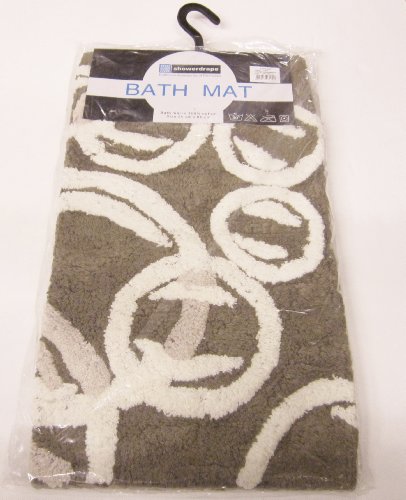 SUPERB FUNKY HEAVY PILE 100% COTTON BRIGHT MOCHA BROWN WHITE 50CM X 80CM BATH MAT BATHMAT