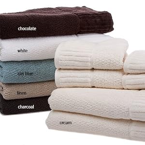 6pc 600 Gram Velour Border Towel Set, Linen by