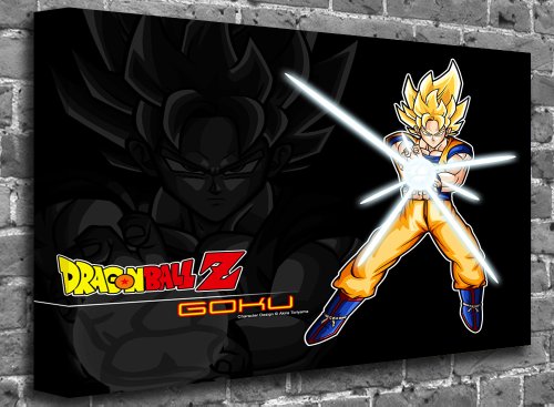 Buy Anime Dragonball Z Goku Super Saiyan Poster Art Picture (FRAMED CANVAS) Size:24" x 16" (60 x 40 cm Approx):