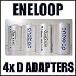 Sanyo Eneloop Spacer Pack: 4 Pack of D-size Adapters [Hassle Free Packaging]