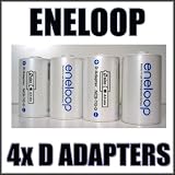 Sanyo Eneloop Spacer Pack: 4 Pack of D-size Adapters [Hassle Free Packaging]