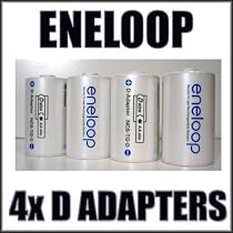 Sanyo Eneloop Spacer Pack: 4 Pack of D-size Adapters [Hassle Free Packaging]
