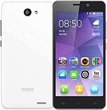 (AXGIO) WING W2 5" HD IPS OGS TouchScreen MTK6582 1.3Ghz Quad Core Neonado 1.0 OS Unlocked 3G Smartphone Dual-SIM 8MP CAM 1GB RAM 4GB ROM WIFT Bluetooth GPS HSPA+ At&t, T-mobile phone with Fun Color Gift : 3 Free Back Cover (White)
