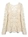 PrettyGuide Women's Semi Embroidery Floral Lace Blouse
