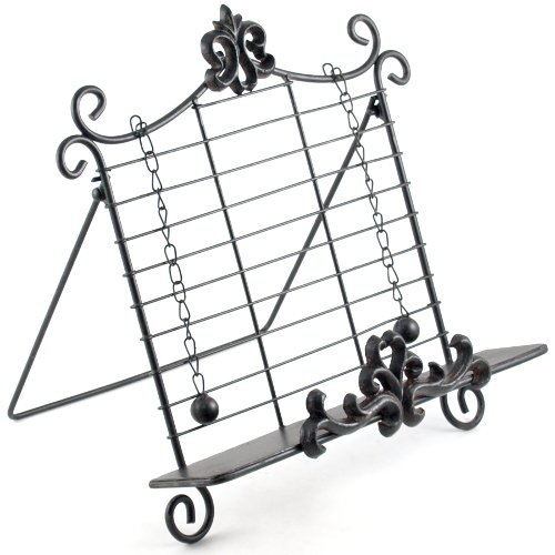 Worn Antique Green Cookbook Stand Book Holder Easel