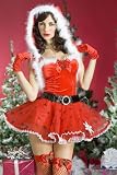 Music Legs Sexy Mrs Santa Clause Outfit Christmas Holiday Costume