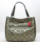 NEW AUTHENTIC COACH POPPY SIGNATURE EW HALLIE TOTE HANDBAG (Graphite)
