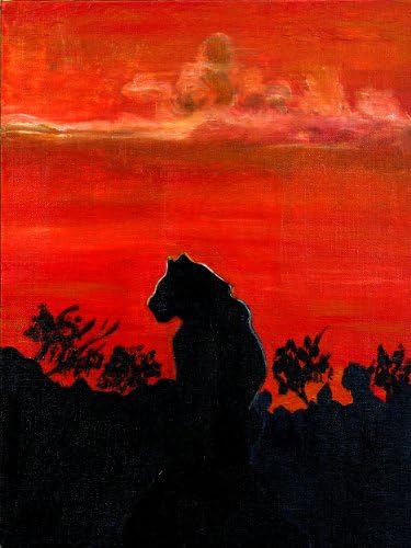 Lion Silhouette Limited Edition Fine Art African Sunset by Maryann Keck