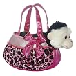 Aurora Fancy Pals BLINGY PINK LEOPARD - GIBBON Pet Carrier Purse