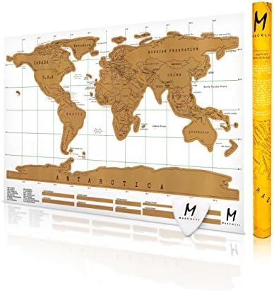 NOMAD Scratch Map by Mascolti - Delux World Scratch Off Map with Gift Case! (32.28 X 23.23, White)
