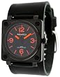 Nemesis #HST046O Men's Premium Wide Leather Strap Square Watch