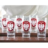 Clear Crystal - Highball Glass with Red Shield, Set of 6