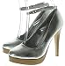 Couture Discount Damenpumps Fashion Plateau-Pumps, High Heels, silber (P13)