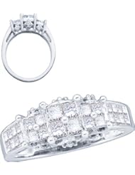 1.00CTW DIAMOND LADIES FASHION RING WITH 4STONE PRINCESS CENTER