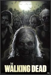 The Walking Dead from Zombie TV Series Poster Dry Mounted Wood Framed, 24x36.