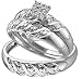 Stunning 3 Pc. White Gold Diamond Trio Wedding Set For Him And Her " Size 7 for Her and Size 10 for Him "