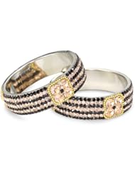 Chamak by priya kakkar Metal Peach Base Bangle Bracelet
