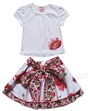 Gorgeous Garden Flower Print Skirt and Tee Set