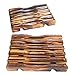 MelonBoat 2 Pack Country Style Wood Shower Soap Dish Set, Wooden Soap Saver Holder, Antiqued Dark Brown, Rectangle Concave
