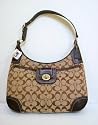 Authentic Coach Hampton Signature Hobo Bag 13971 Khaki/Mahogany