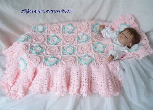 Moses Basket Blanket Baby Crochet Pattern 81 USA