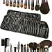 eSecure 24 pcs Cosmetic Make up Brush Set with Leather Case