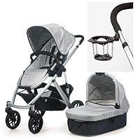 Uppababy 2010 Vista Stroller Mica Silver with a Cup Holder