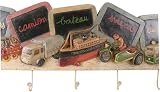 Adorable Transportation themed heavy long wood clothing rack or hooks