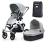 UPPAbaby 0056-MCATB Mica VISTA Stroller - Silver w Travel Bag